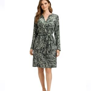 Charlie Jade Green Long Sleeve Midi Dress Size Large